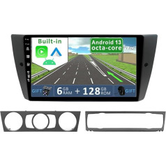 YUNTX [6GB + 128GB] Android 13 autoradio BMW E90/E91/E92/E93 (2005-2012)-2 DIN [Integrēts CarPlay/Android Car/DSP/GPS]-9 collu IPS 2.5D skārienekrāna kamera + MIC-DAB/ stūres vadības stūres vadība/spoguļstikls