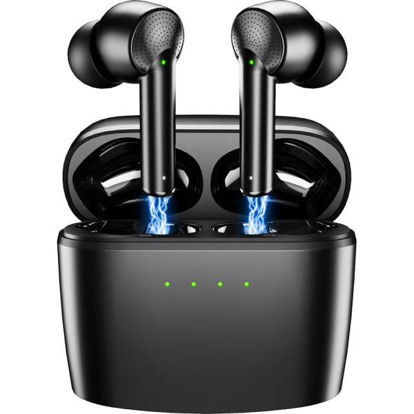 Bluetooth austiņas, bezvadu Bluetooth 5.3 In-Ear austiņas ar 4 ENC mikrofoniem, 42 stundu atskaņošanas laiks, USB-C uzlādes korpuss, bezvadu austiņas ar trokšņu slāpēšanu, IPX7 sporta austiņas,