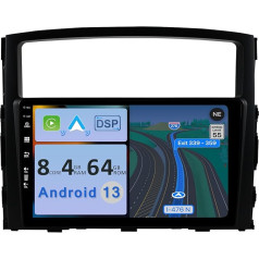 YUNTX [4GB+64GB] Android 13 auto radio Mitsubishi Pajero (2006-2016)-2 DIN [Integrēta bezvadu CarPlay/Android Car/DSP/GPS] kamera + MIC-DAB/IPS/Stūres kontrole/MirrorLink/WiFi/USB/4G/360