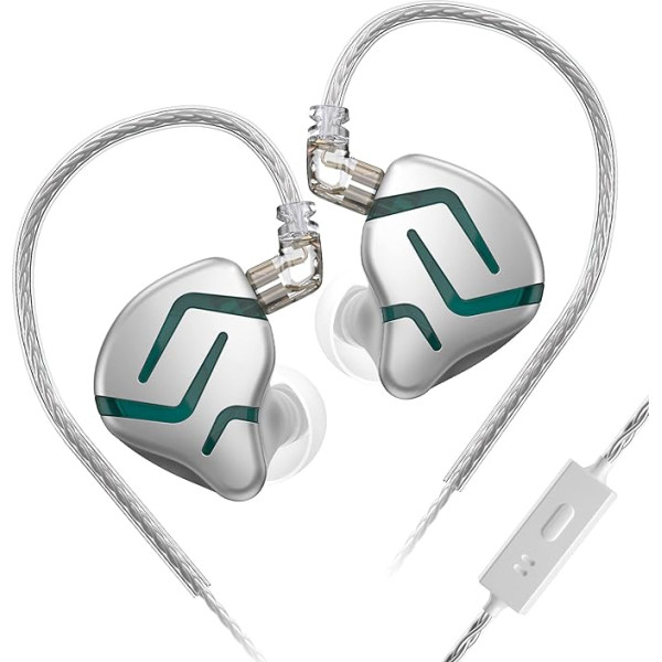 KZ ZES austiņas ar kabeli, In-Ear austiņu kabelis un HD mikrofons, 12 mm dinamiskais draiveris, bagātīgi basi, 3,5 mm ligzda austiņas MP3, klēpjdatoram, planšetdatoram, mobilajam tālrunim