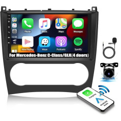 2G + 64G CAMECHO Android 12 auto radio ar satelīta navigāciju Mercedes Benz C klases W203 W209 C180 C200 2005-2009.9 collu auto radio ar skārienjūtīgu displeju ar Carplay Android RDS/FM WiFi Mirror Link + atpakaļgaita