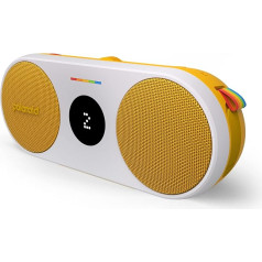 Polaroid P2 - jaudīgs pārnēsājams bezvadu Bluetooth skaļrunis, uzlādējams ar dubulto stereo pārī savienojumu - dzeltens un balts