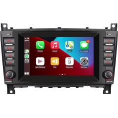 Ar bezvadu Carplay/Android saderīgs auto radio priekš Mercedes Benz C-klases W203 G-klases W463 CLK-klases W209 ar IPS Touch Screen/Bluetooth/Mirror Link/FM/AM/USB