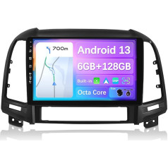 BXLIYER - 6G + 128G - Android 12 autoradio piemērots Hyundai Santa FE (2006-2012) - bezvadu carplay/Android car - kamera un MIC - IPS 9 collu 2 DIN - iebūvēts DSP - SWC WiFi 4G DAB Fast-boot 360-Camera