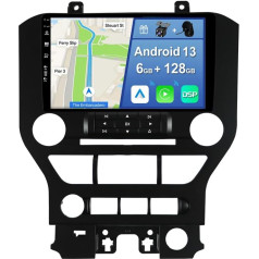 6GB + 128GB Android 13 auto radio Ford Mustang 2015-2021-[Integrēts CarPlay/Android Car/DSP/GPS]-9 collu IPS Touch Screen CAM+MIC-DAB/Mirror Link/Bluetooth 5.0/AHD/360 kamera