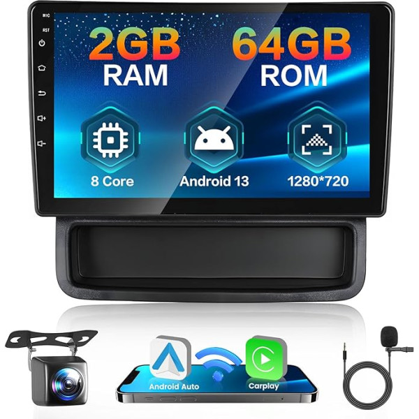 Hikity 9 Zoll Android 13 Autoradio mit Renault Traffic 2010-2014, 8-Core 4G+64G, Wireless Apple CarPlay und Android Auto, Touchscreen DSP 32EQ RDS Rückfahrkamera