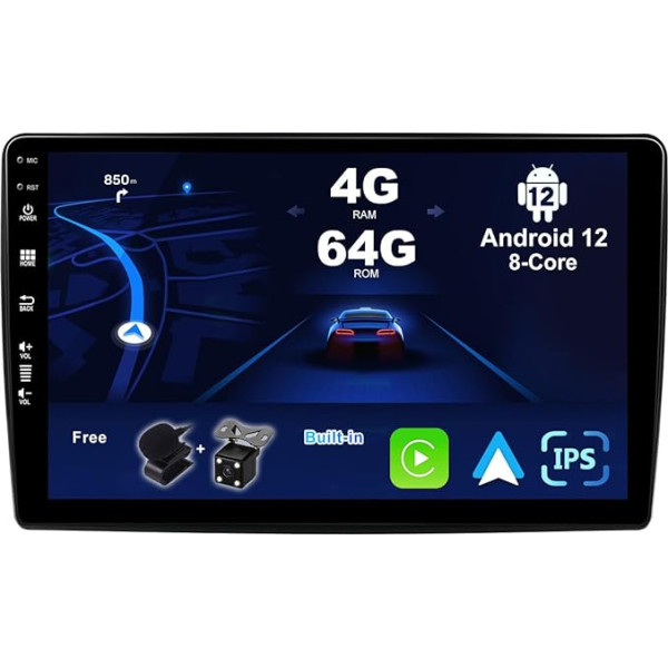 BXLIYER Android 12 autoradio Jeep Cherokee/Dodge 300C/Chrysler Compass Wrangler - 4G+64G - Iebūvēts DSP/Carplay/Android Car - Kamera + MIC - IPS 10,1 collu 2 DIN - SWC DAB 360-CAM Fast-Boot WiFi