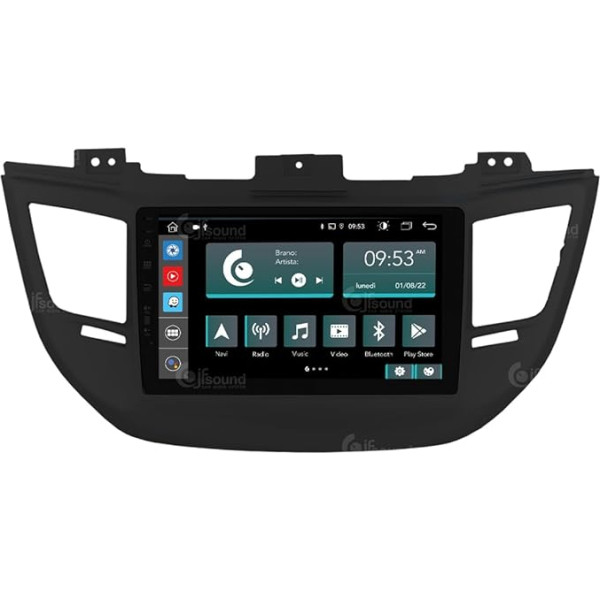 Personalizēts auto radio Hyundai Tucson Black (standarta ar satelītnavigāciju un aizmugures skata kameru) Android GPS Bluetooth Bluetooth WiFi USB DAB+ Touchscreen 9 collu 8Core Carplay Android Car