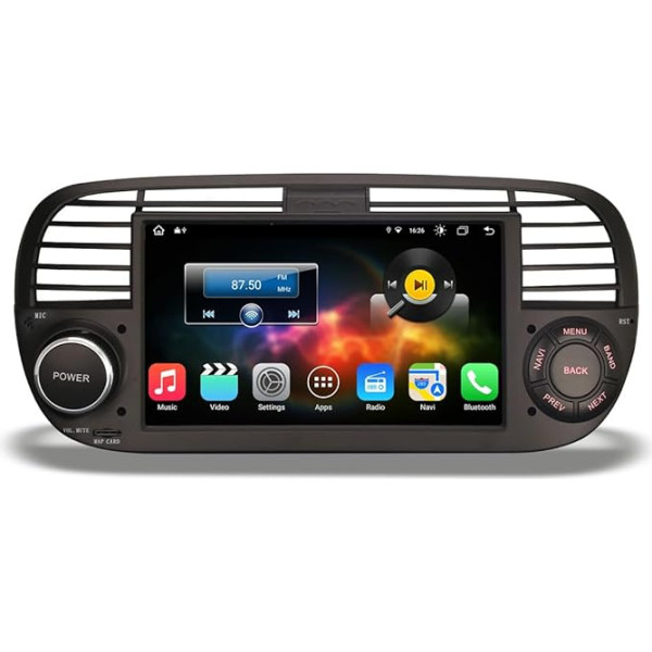 GONFEN 8-core Android 12.0 auto radio ar Bluetooth Fiat 500 (2008-2015) atbalsts GPS navigācija Carplay Android Car WiFi DAB+ RDS DSP 32GB ROM