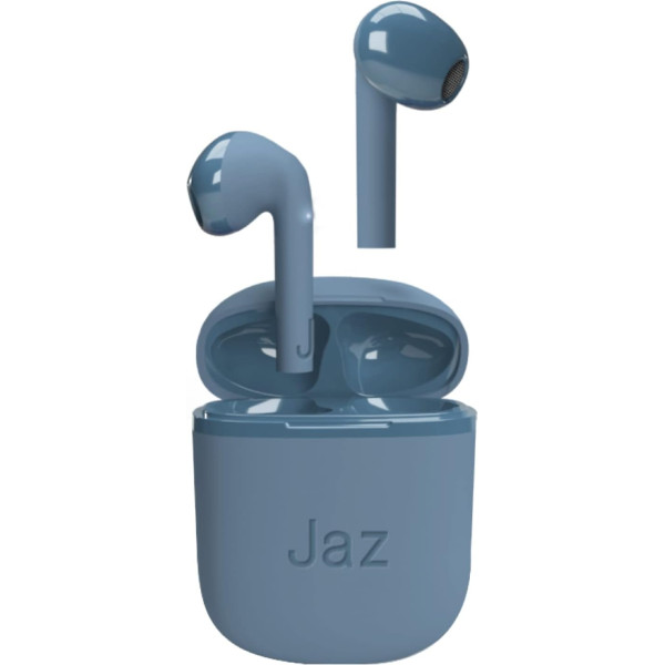 JAZ SBS Silk True Wireless Stereo In-Ear austiņas ar uzlādes korpusu, iebūvēts mikrofons, mūzikai, zvaniem, balss palīgs, 5 secīgas stundas, zilas, unikālas