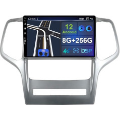 Iebūvēts DSP/Carplay/Android 9 collu IPS 2 Din Android 12 auto radio Jeep Grand Cherokee 2008-2013, bezmaksas kamera, atbalsta stūres vadības ierīci, WiFi, DAB, BT, GPS, RDS, USB 8G+256G