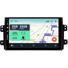 YUNTX [2GB+32GB] Android 12 auto radio ar satelītnavigāciju Suzuki SX4 / Fiat Sedici (2005-2016) 9 collu skārienjūtīgais ekrāns ar bezmaksas kameru DAB/GPS/Stūres rata vadība/MirrorLink/Bluetooth 5.0/WiFi/USB/4G/CarPlay