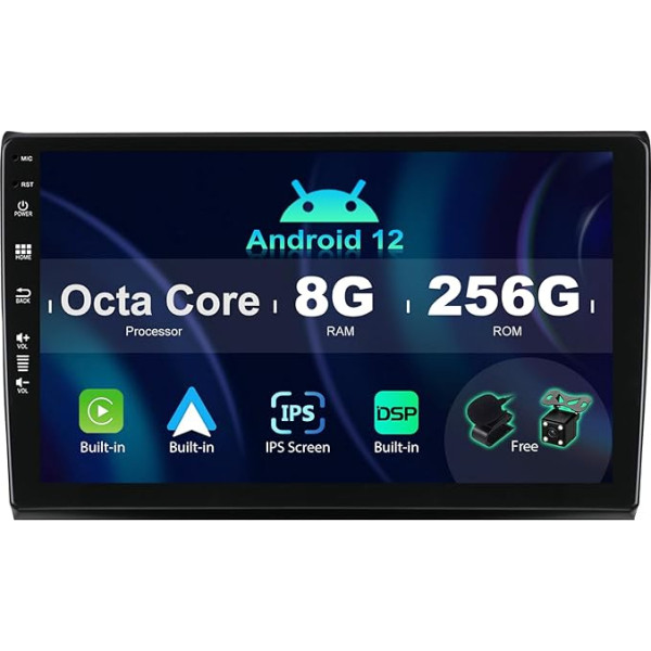 SXAUTO ¦8G+256G ¦ Android 12 IPS auto radio Fiat Bravo (2006-2012) - Iebūvēts Carplay/Android Car/DSP - LED kamera + MIC - DAB stūres vadības stūres vadības Fast Boot 360-CAM WiFi -2 DIN 9 collas