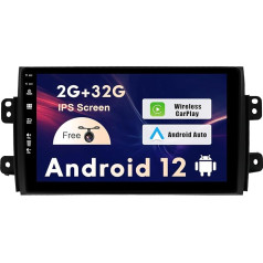 SXAUTO Android 12 IPS auto radio priekš Suzuki SX4 (2006-2013) - Iebūvēts CarPlay/Android Car - Bez atpakaļskata kameras - 2G + 32G - Vadāms no stūres DAB Fast-Boot WiFi DSP Bluetooth - 2 DIN 9 collas