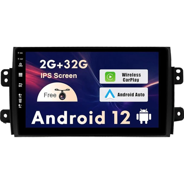 SXAUTO Android 12 IPS auto radio priekš Suzuki SX4 (2006-2013) - Iebūvēts CarPlay/Android Car - Bez atpakaļskata kameras - 2G + 32G - Vadāms no stūres DAB Fast-Boot WiFi DSP Bluetooth - 2 DIN 9 collas