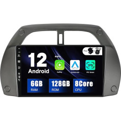 SXAUTO - 6G + 128G - Android 12 IPS auto radio Toyota RAV4 (2011-2016) - Iebūvēts Carplay/Android Car/DSP - LED kamera + MIC - DAB stūres vadības pults vadība Fast Boot 360-CAM WiFi - 2 DIN 9 collas