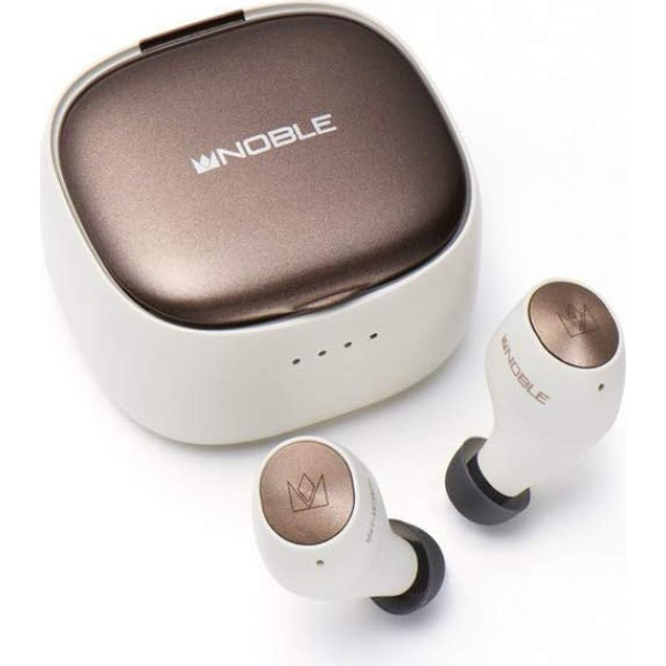 Noble Audio Falcon 2 True Wireless austiņas - 10+30 h atskaņošanas laiks, True Wireless Mirroring, Bluetooth 5.2, bezvadu uzlāde, IPX7 ūdensizturība (baltas)