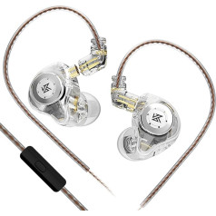 keephifi KZ EDX Pro In-Ear Monitor austiņas KZ IEM austiņas Dual DD HiFi Stereo Sound Stage austiņas Wired Noise Cancelling Gaming Earbuds mūziķiem dziedātājiem audiofīliķiem (baltas, ar mikro)