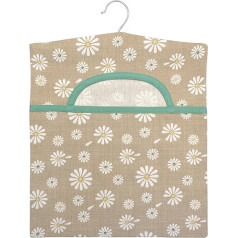 ZIMEL HOMES Cloth Peg Bag with Hanger Laundry Basket Hanging, multicoloured, White Flowers