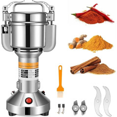 Electric Grain Mills, Couleeur Stainless Steel, Fast Superfine Mill, Grain Mill, Dry Herb Grain Grinder with Overload Protection for Herbs, Spices, Nuts, Cereals, Herb Powder Machine