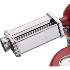 GVODE Nerūsējošā tērauda makaronu piederums KitchenAid virtuves kombainam, makaronu piederums KitchenAid makaronu piederumam, makaronu ruļļu veltnis, KitchenAid makaronu veltnis ar 8 pogām, lai pielāgotu