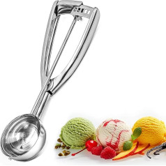 Bixel Easy Trigger Ice Cream Scoop Medium 5cm 304 Nerūsējošā tērauda gaļas bumbiņa Mellon Ball Kartupeļu biezeni Muffins