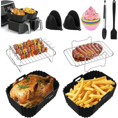 Bestash Heißluftfritteuse Zubehör,14PCS Hot Air Fryer piederumi für Ninja Foodi Max Dual Zone, Airfryer Silikonform piederumi für Ninja Dual AF300EU AF400EU,Innsky,Princess,Emerio7,6L/8L/9L/9,5L