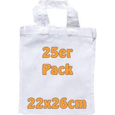 Cottonbagjoe Small pharmacist bag, perfect for painting, with handle, jute bag, gift bag, cotton bag, DIY, 22 x 26 cm, small fabric bag for crafts, 2x26 cm