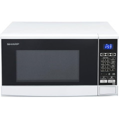 SHARP R670W 2-in-1 mikroviļņu krāsns ar grilu (20 L, 800 W, 1000 W grils, 10 jaudas līmeņi, 13 automātiskās gatavošanas programmas, taimeris) / balta