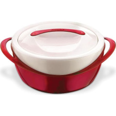 Pinnacle Thermoware kastrolis - liels zupas un salātu trauks - izolēts servējamais trauks ar vāku (sarkans, 3,6 qt)