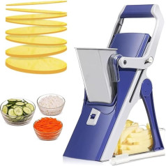 SUJOSAJU Safe Mandoline Slicer 5 in 1 Gemüseschneider Lebensmittel Kartoffelschneider, Kartoffelschneider Streifen Julienne Dicer Abnehmbare Klinge Chopper für Küche