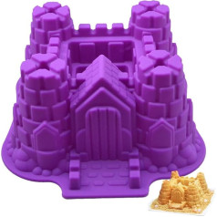 Holzsammlung 3D Castle Cake Mold, Food Grade Non-Stick Silicone Cake Mold for Birthday Party Wedding Anniversary 6.6 x 5.7 x 3.5 inch