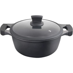 Metaltex XPERT ILAG Cast Aluminium Saucepan 24 cm Nepielipīgs pārklājums 3 slāņi Indukcija Piemērots visām plītīm Melns