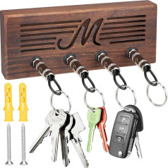 DIQC Wooden Key Holder for Marshall Key Holder with 4 Guitar Plugs, Wall Mounted Jack Rack, Guitar Key Ring Hook Holder for Keys House Attachment