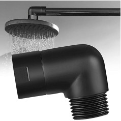 Hand Shower Adapter 90 Degree, Shower Head Elbow Adapter, Shower Arm Extension Angle Adapter, Shower Arm Adapter Shower Head Adapter Movable Shower Arm Connection for Hand Shower (Pack of 2, Black)