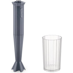 Alessi Plissé MDL10 G rokas blenderis ar mērstiklu, termoplastiska sveķu materiāls, Eiropas kontaktdakša, 500 W, pelēks