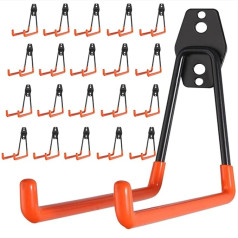 MYOYAY 20 Pack Garage Hooks Heavy Duty Steel Garage Storage Hooks Double Wall Hooks with Screws Tool Hanger for Garage Van Tool Wall Workshop Storage