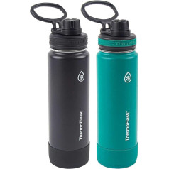 Thermoflask 24oz nerūsējošā tērauda ūdens pudeles ar izolāciju (melnā un zaļā krāsā)