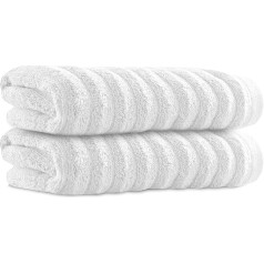 Towelogy Bambusa dvieļi 2 Pack 50 x 80 cm Premium Quality Soft and Absorbent Towels for Hotel Spa Bathroom Oeko-Tex Certified (2, White)