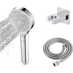 Shower Head with Hose and Holder 3 Functions Shower Head Water Saving ABS Hand Shower Wall Mounted Shower Head Pressure Increasing Multifunctional High Pressure Shower Head Shower Head Shower Head