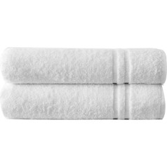 Towelogy® Luxury Hotel & Spa Vannas dvieļi 100% kokvilnas 550 gsm Super absorbējoši un ātri žūstoši ikdienas lietošanai Vannas istaba duša balta 70x135cm (2 vannas loksnes)