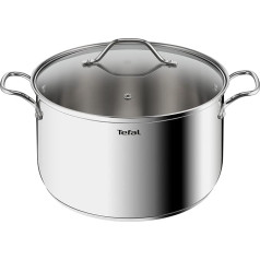 Tefal Intuition B8646404 Liela panna nerūsējošais tērauds 28 cm / 8 L Indukcija Liela 18/10 nerūsējošais tērauds, izmērs XL, izturīgi rokturi, stikla vāks