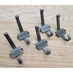 Ironmongery World® 5 x GNER Industrie Vintage Stil, Gusseisen Haken Dzelzceļa mēteļu pakaramais statīvs