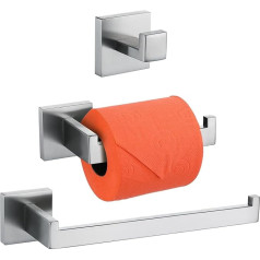 TURS 3 gab. vannas istabas piederumu komplekts SUS 304 nerūsējošā tērauda tualetes ruļļu turētājs Dvieļu turētājs Robe Hook Towel Holder Roll Paper Holder Wall Mount Brushed Q7010BR