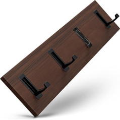 WOODSCHOEN Coat Rack Hooks [Folding] Space-Saving Wall Mounted Coat Hook Rack Coat Hooks Wall Hooks Coat Rack Panel (Pacific Walnut Tobacco Black)