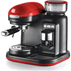 Ariete 1318 Espresso Moderna kafijas automāts ar dzirnaviņu, 920 W, 15 bāri, 1/2 tases, Cappuccino automāts, sarkans