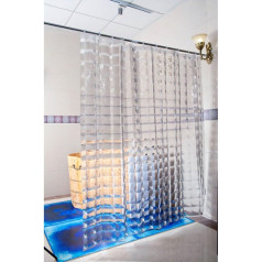 Euroshowers dušas aizkars 3D caurspīdīgs dušas aizkars Riņķi pārdod atsevišķi 180 x 200 cm