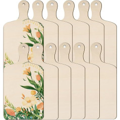 Plmvhpb 12pcs Blankes Frühstücksbrettchen aus hölzerne 11,8 * 6,2 Schneidebrett mit unvollendetes Blank kleine Schneidebrett für DIY Küche Dekor Sommer Party Supply