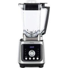 H.Koenig Power+ MXH880 Stand Mixer - Powerful - 2000 W - Stainless Steel Blades - 2L Capacity - LED Display - 8 Speeds - Crushed Ice, Smoothie Maker, Silver/Black, 1