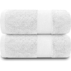 GC GAVENO CAVAILIA, White, Gaveno Cavailia Miami Bath Towel, Egyptian Cotton, Thick, Absorbent, 700 g/m, Pack of 2, Bath Towel (70 x 125 cm), 2